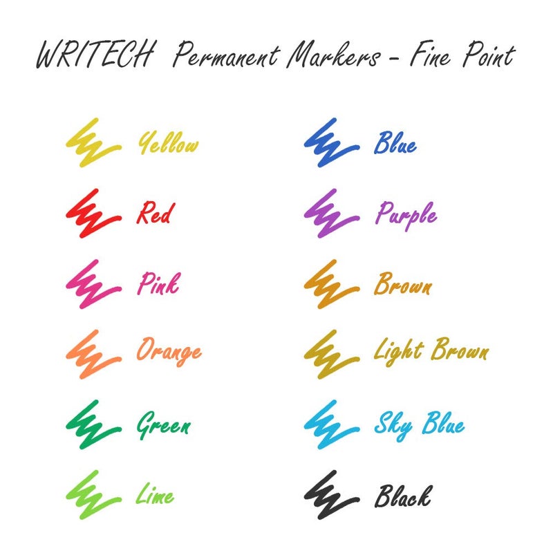 WRITECH Retractable Permanent Markers Assorted : Fine Point Marker Pen,12 Count - Image 4